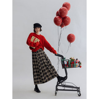 Miumiu style elastic waist flower bud skirt