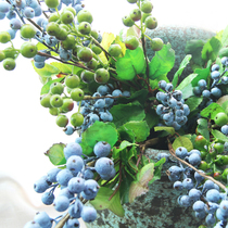 Seven Mo texture blueberry simulation plant high branch fruit branch Berry hand glue simulation flower decoration material