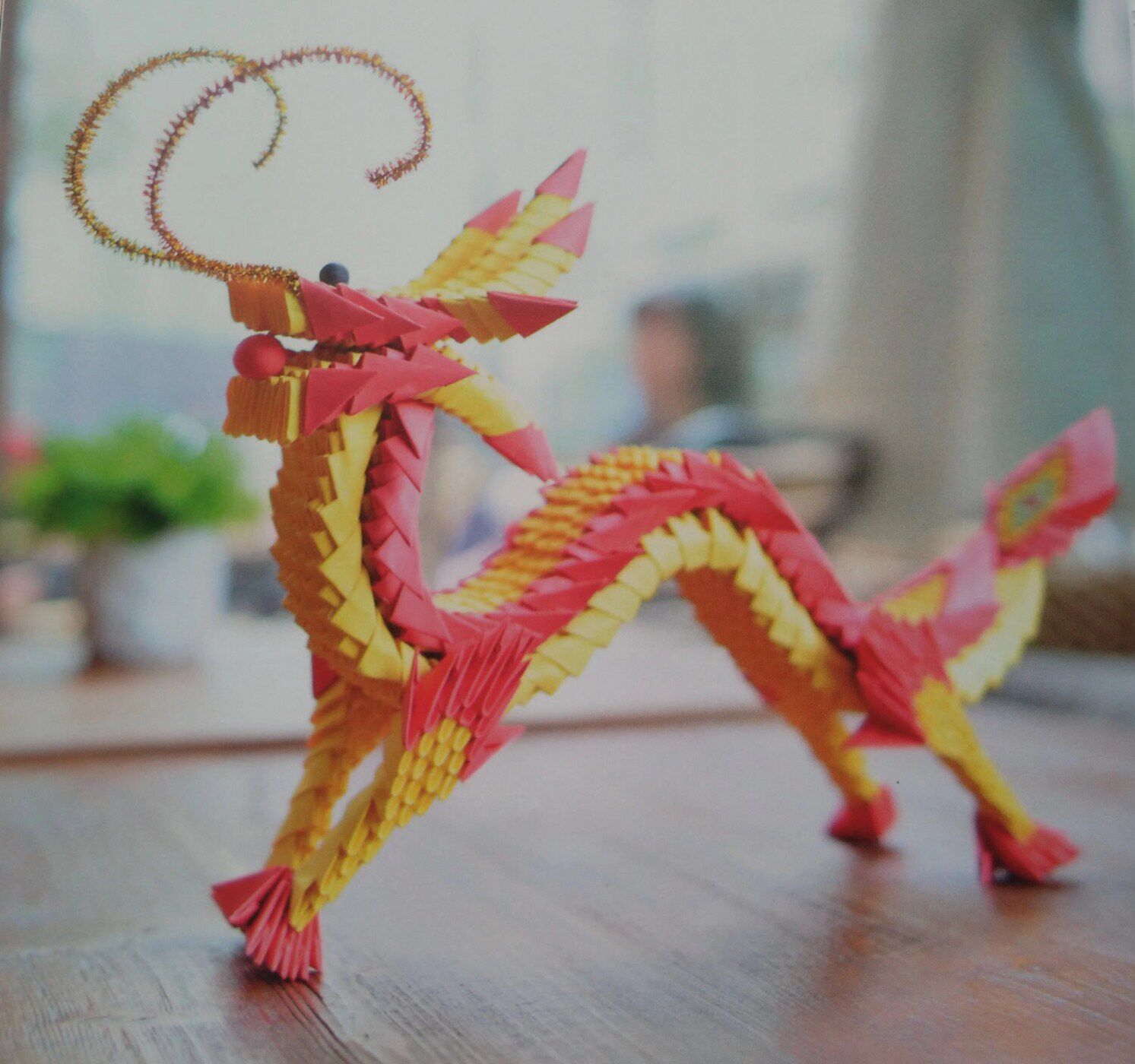 Stereo triangle insert origami children's handmade creative handmade origami puzzle handmade material bag DIY Chinese dragon