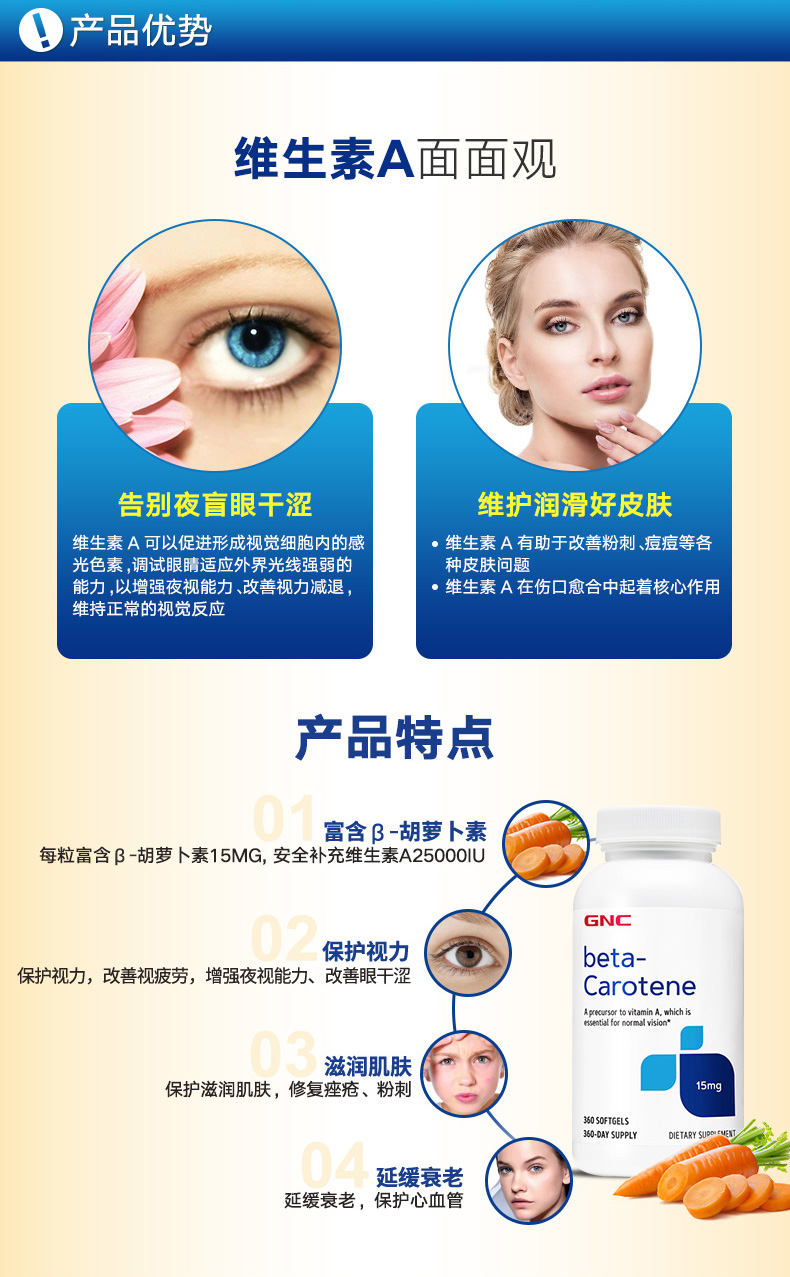 GNC 健安喜β-胡萝卜素
