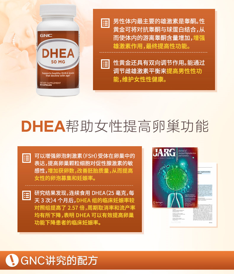 GNC 健安喜DHEA青春素胶囊
