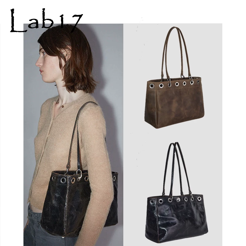 【Paloma Wool Designer Brand】Подтверждена подлинность 24 новая кожаная черезплечевая сумка с металлическими пористыми вставками для женщин