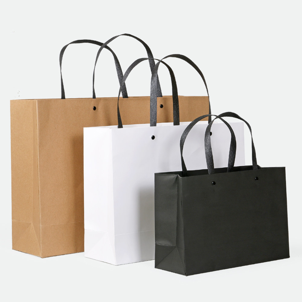 Clothing bag kraft paper bag custom gift bag ordered back handbag bag bag bag riveting personality advertising bag