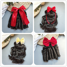 Парик 韩版儿童假发饰品卷发仿真发公主造型宝宝假马尾女孩舞蹈表演发夹 Amoy scouring rabbit