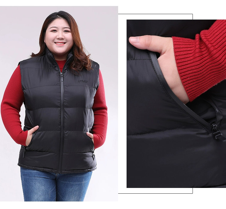 Áo vest nữ size lớn mm200 kg cotton dày áo khoác mẹ mùa đông áo cotton không tay nhíp cộng với phân bón tăng vest quần áo nữ trung niên