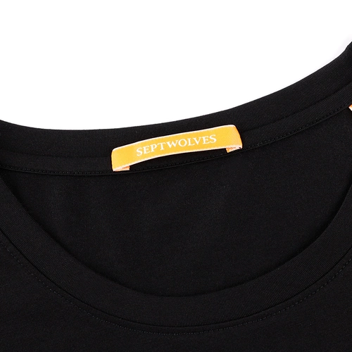 Septwolves, мужская летняя тонкая приталенная белая футболка с коротким рукавом