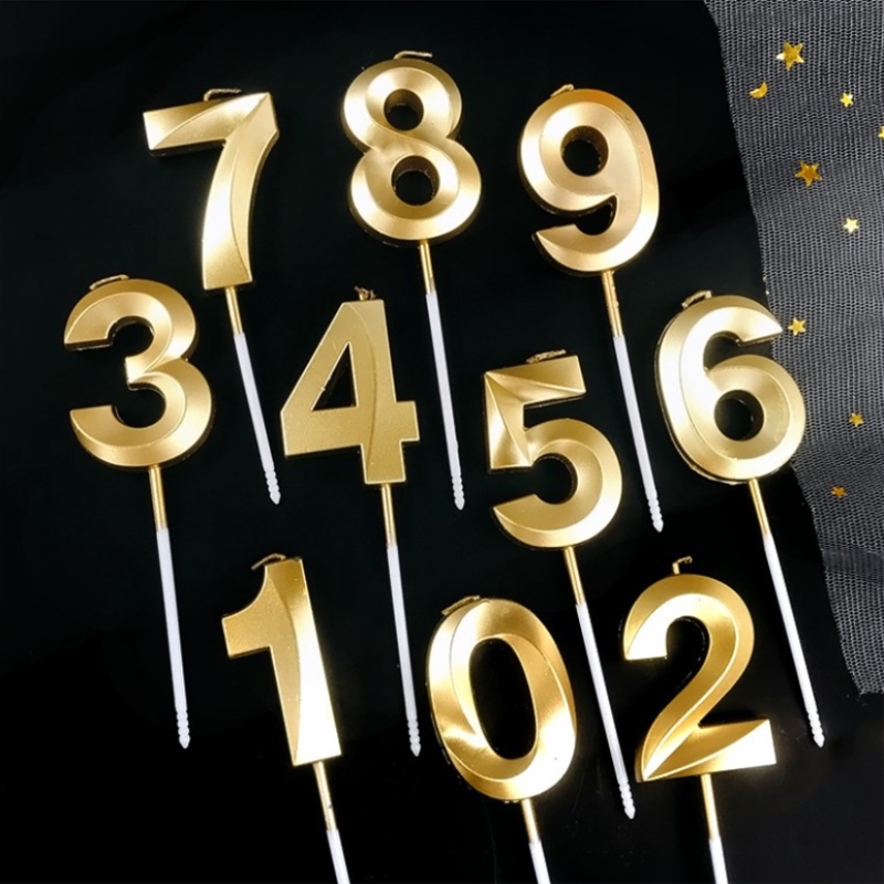 Opera House Digital Birthday Candle INS Online Red Creative Romantics Pair of Gold and Silver Candle Birthday Cake Decoration