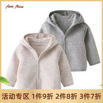 AuroMesa baby padded jacket Young childrens color cotton hooded top Autumn and winter 1-3 years old mens and womens childrens jacket