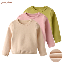 AuroMesa spring new baby bottoming shirt cotton crew neck with long sleeve bottoming T-shirt bottoming coat