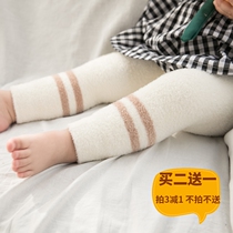 Autumn and winter baby leggings stockings thickened warm high-weight sea horse hair baby big pp pants childrens nine pantyhose