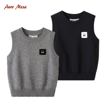 AuroMesa baby waistcoat early autumn cotton knitted vest horse clip for boys and girls boom waistcoat