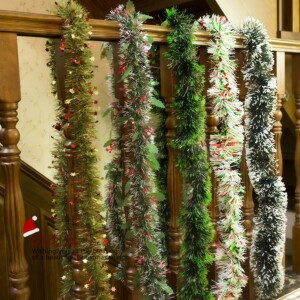 Green Grass Strips Christmas Decoration Christmas Tree Tinsel Strips New Year Ribbon Vine Christmas Artificial Grass Vine