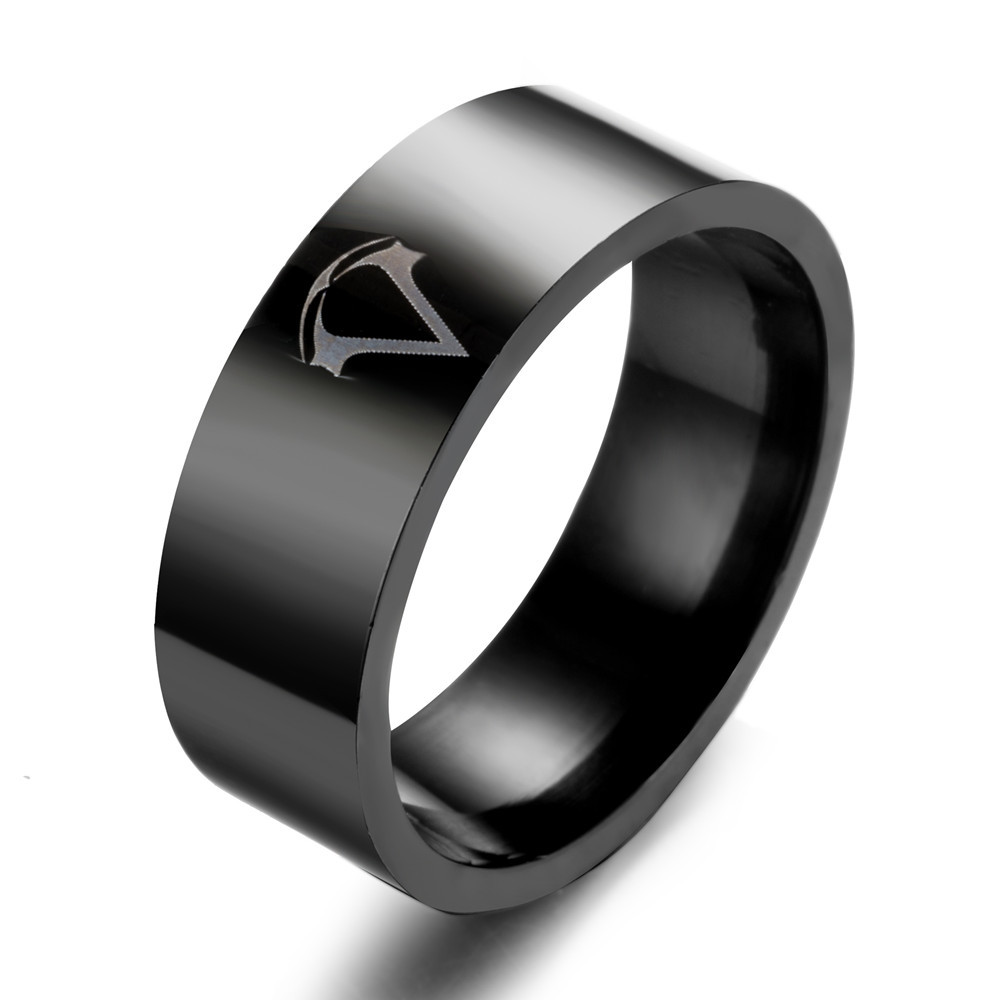 Phiên bản tiếng Hàn của vòng titan thép hipster vòng thép không gỉ đơn Assassin Creed ring Bột sát thủ phải đơn giản mịn màng nhẫn vàng 24k