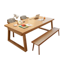 Living room large long desk to living room table workbench home solid wood leg computer table learning double long table