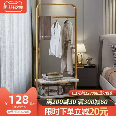 Light luxury wrought iron hanger floor bedroom marble coat rack ins Wind hanger rack simple hanging hanger