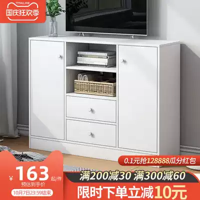 High TV cabinet high cabinet modern simple small apartment old simple solid wood color bedroom small TV cabinet