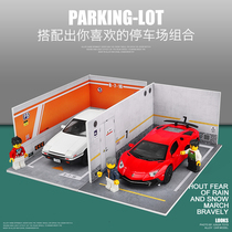 Childrens toy car scene accessories parking lot model simulation boy car mold pendulum display garage platform
