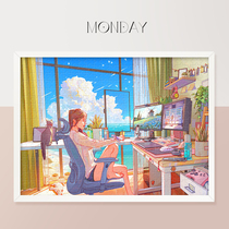 Hand-painted girl 500 pieces anime cartoon puzzle custom original living room room decoration painting adult decompression gift