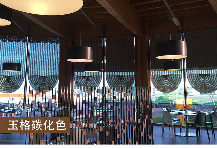 Шторы рулонные 定制日式竹帘窗帘卷帘遮阳升降扇形帘成品罗马帘酒店饭店竹门帘 Old GE plait