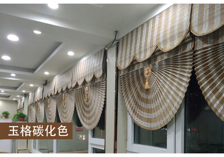 Шторы рулонные 定制日式竹帘窗帘卷帘遮阳升降扇形帘成品罗马帘酒店饭店竹门帘 Old GE plait