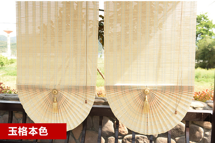 Шторы рулонные 定制日式竹帘窗帘卷帘遮阳升降扇形帘成品罗马帘酒店饭店竹门帘 Old GE plait