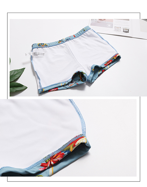 Cặp đôi đồ bơi nữ bikini mới ba mảnh bảo thủ góc phẳng che bụng trắng mỏng quần nam đi biển mặc kỳ nghỉ đồ đôi di biển	