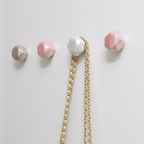 New French diamond wardrobe hook on the outside side of the high-end cabinet without punching and traceless pasting ceramic single hook