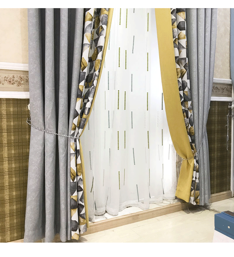 Xong rèm cửa liền mạch trúng nhà máy màu chính tả màu trực tiếp đặc biệt Bắc Âu IKEA phòng khách phòng ngủ màn - Phụ kiện rèm cửa bộ thanh treo rèm cửa