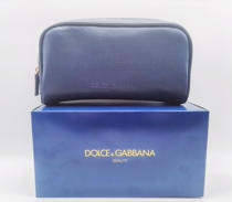 Annual heavy light blue perfume matching leather cosmetic bag Mens and womens wash bag Dark blue