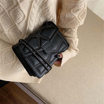 Tide Card Rivet Bag Kit Woman Bag New 2021 Han Version Fashion Casual 100 Hitch Chain Single Shoulder Inclined Satchel Small Square Bag