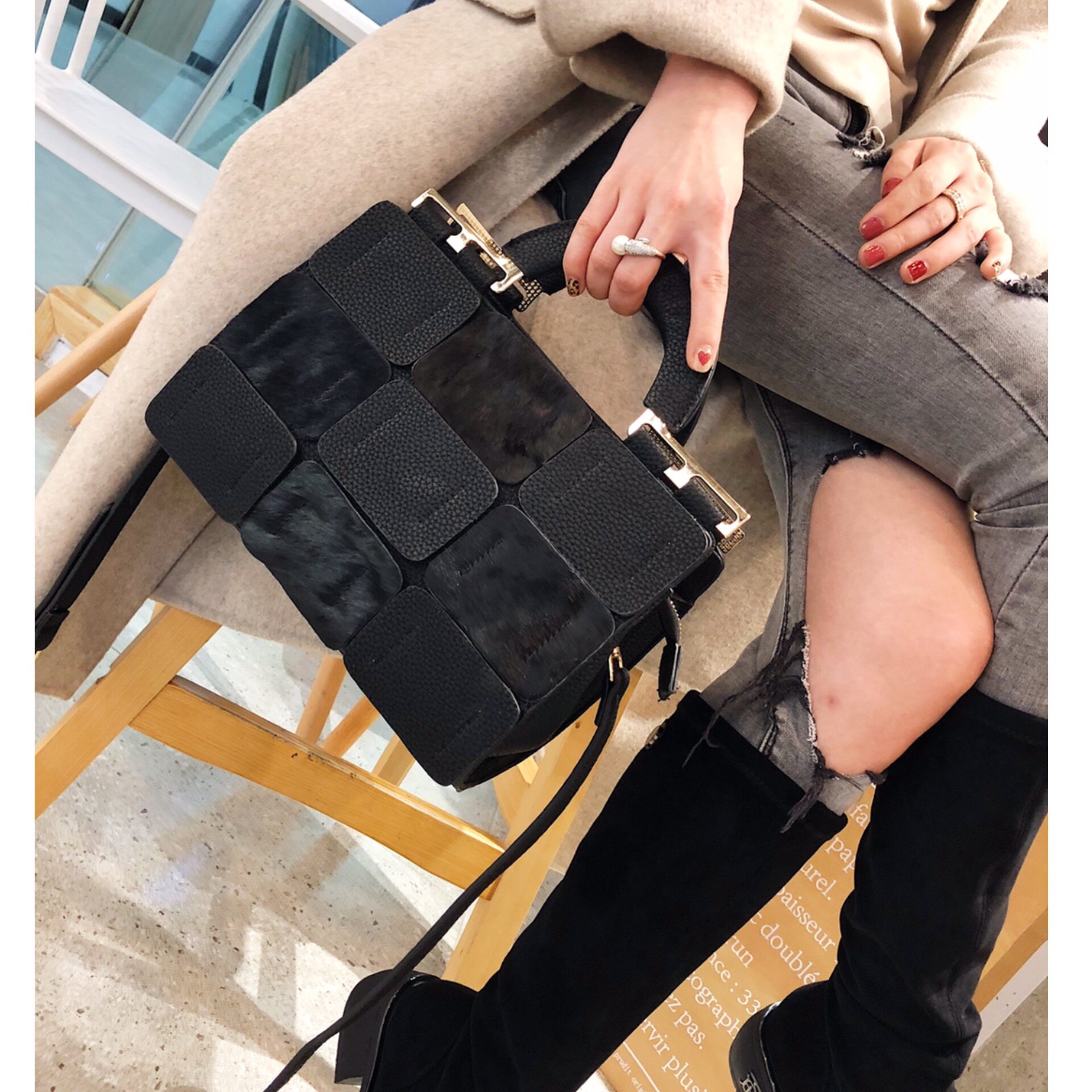 Tidal Card Packs Women 2021 New Fashion Parquet Trendy Ma MaMao Lady Bag Handbag women's single shoulder bag temperament