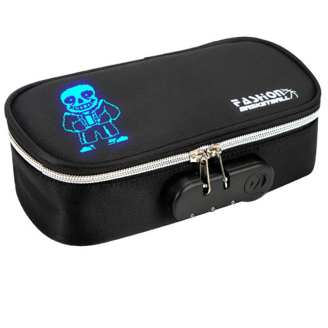 Luminous Undertale Pen Bag Niche Original Anime Stationery Box Game Large Capacity Primary School Student Password Pencil Case