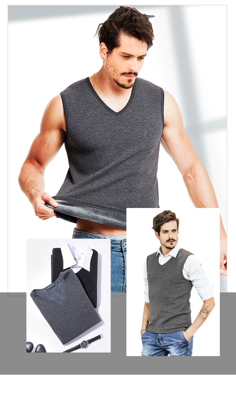 Playboy ấm vest nam cộng với nhung dày áo ấm đôi vest nam và nữ vest mùa thu đông cotton thời trang nam