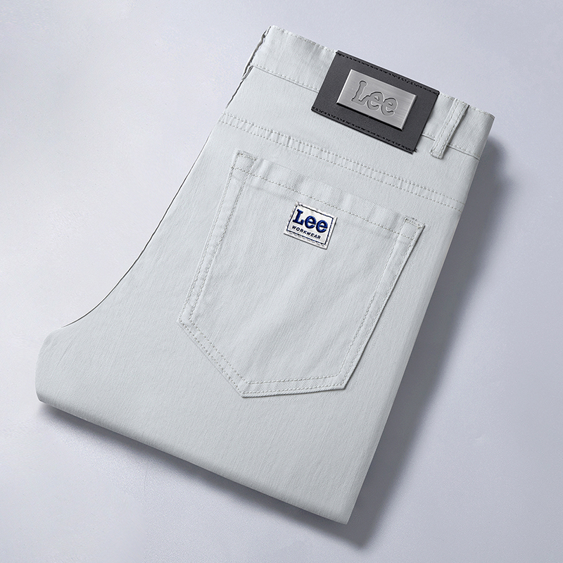 Lee Summer Thin Lyocell Luxury High-End Fashion Stretch Slim Straight White Casual Pants Men's Trendy Brand Lee Summer Thin Lyocell Luxury High-End Fashion Stretch Slim Straight White Casual Pants Men's Trendy Brand