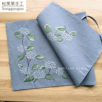 Embroidered chrysanthemum tea mat handmade diy pinecone fruit European embroidery table cloth Pillow set Material package embroidery kit