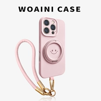 [Розовый и белый] Вращающаяся на 360° подставка★Настоящий жидкий силикон★С кожаным ремешком на руку