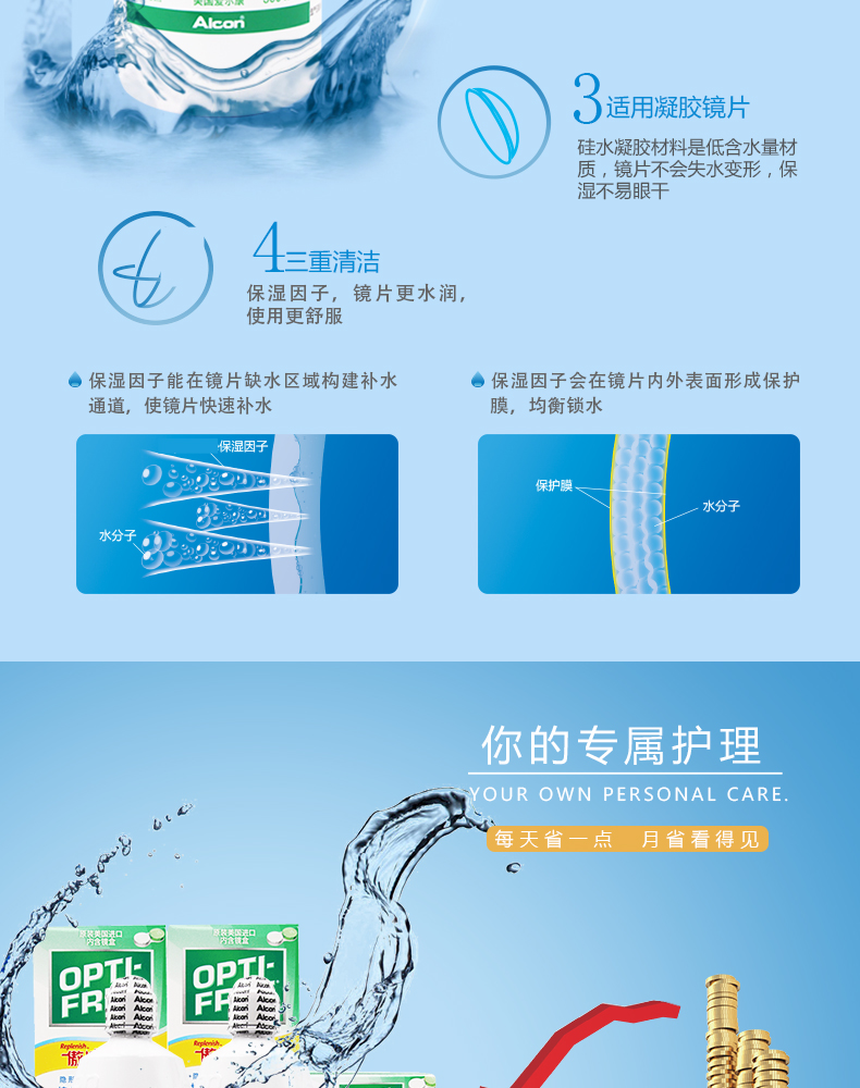 Gửi 2] Aier Kang tự hào thả Le Ming kính áp tròng đa chức năng chăm sóc viên thuốc màu lỏng xi-rô 300 * 2 + 60ml bj - Thuốc nhỏ mắt thuốc nhỏ mắt cho chó pug