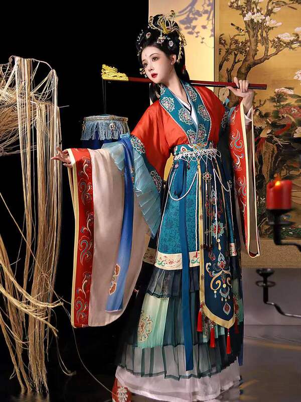 Jiuquxi Original Hanfu [Divine Image, Wonderful Sound] Autumn New Product National Style Embroidery Restoration Traditional Clothing