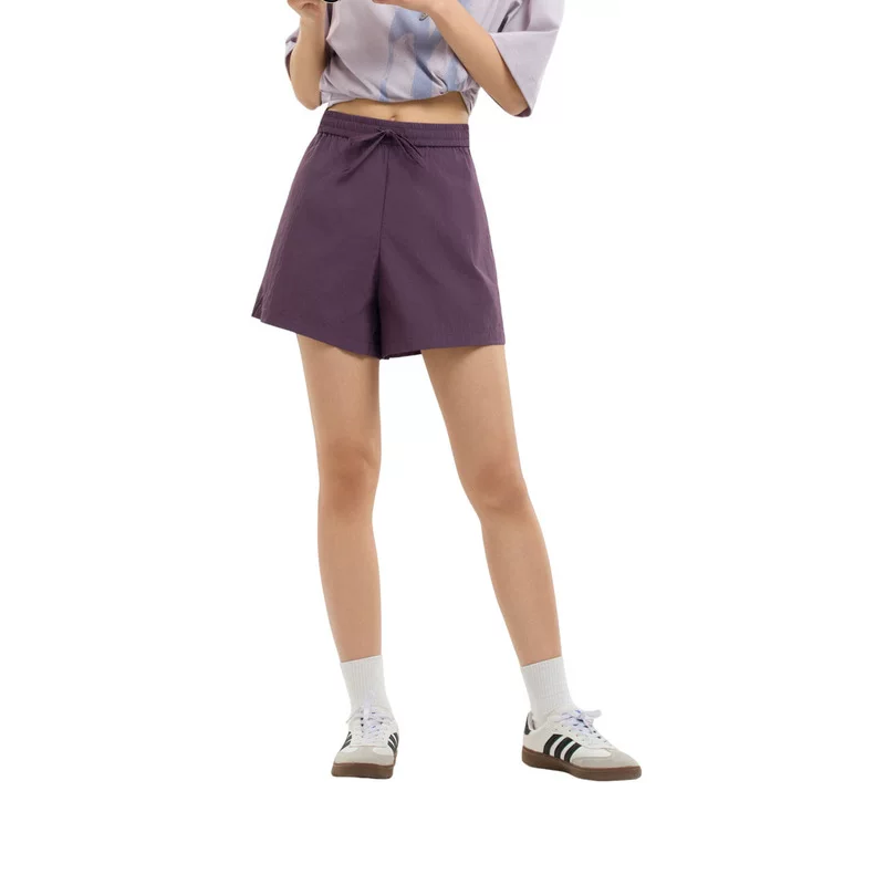 美特斯邦威阔腿裤女2026夏季新款潮流宽松吸湿速干纯色休闲短裤AA