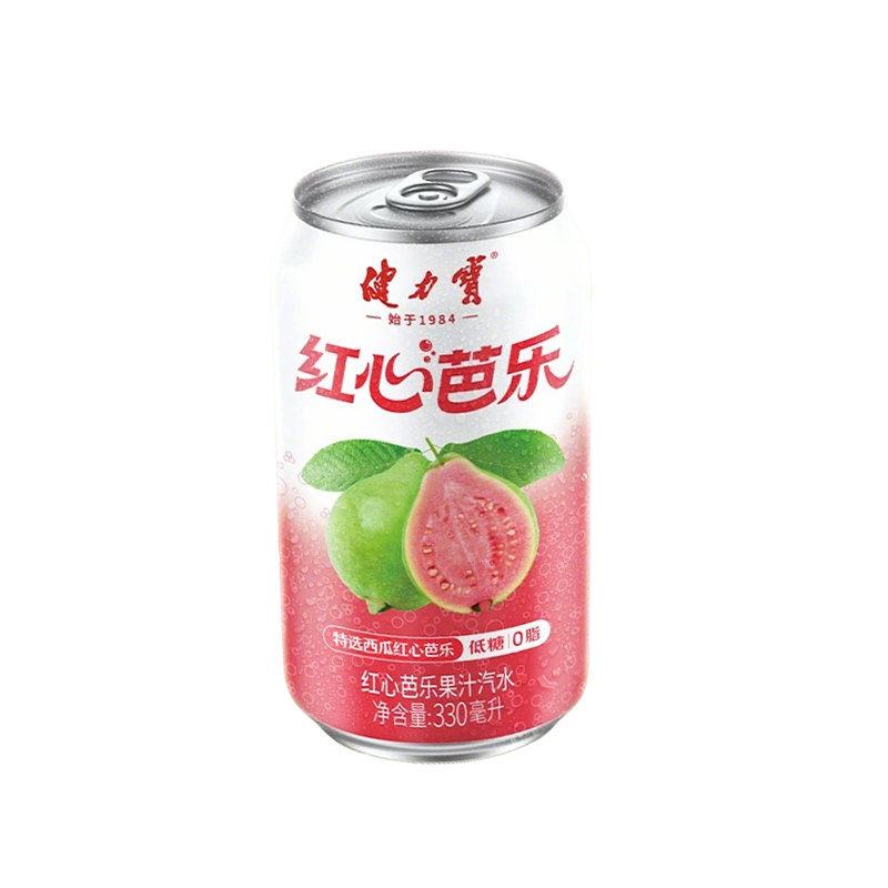 健力宝番石榴红心芭乐汽水330ml*24罐果味饮料低糖0脂