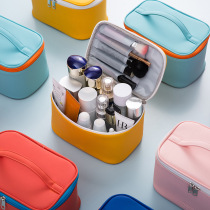 ins style new PU hand holding cosmetic bag portable simple wash bag large capacity storage bag box waterproof