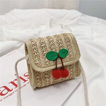 New childrens straw bag baby cute knitting accessories bag girl coin purse baby shoulder bag girl bag
