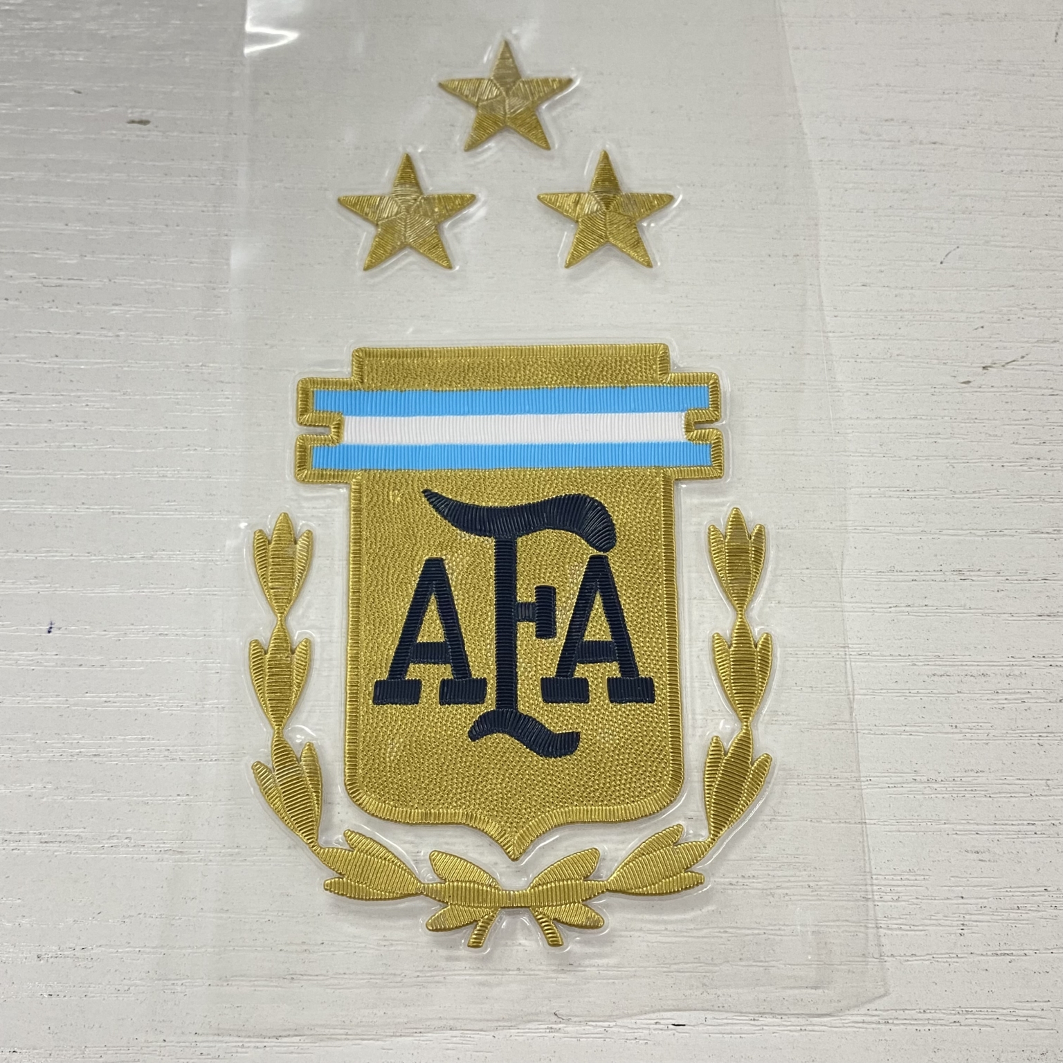 Argentine home 3-Star Chest Front Team Emblem TPU material 