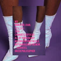 MX monster Independent Design White Colorful Sequin Medium Coarse Boots for Men and Women