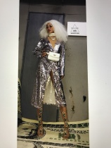 MX monster silver sequins European and American style sexy gogo costume lace coat long trench coat