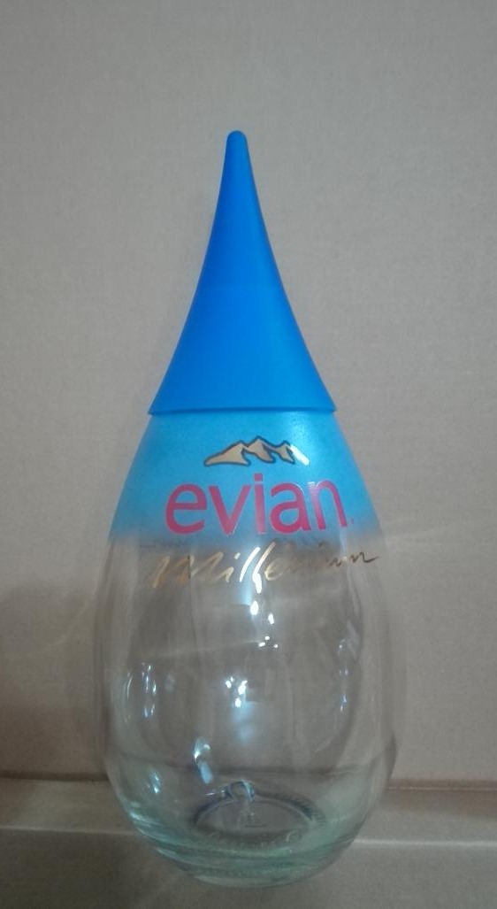 evian water drop bottle collection glass bottle millennium bottle 2000