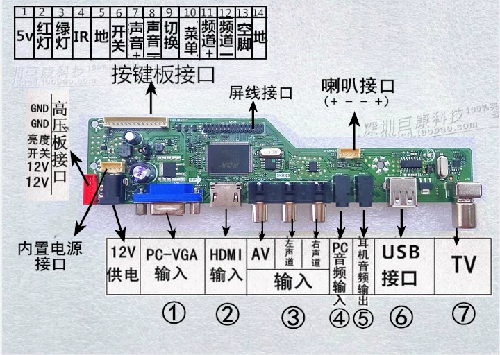 Замена платы телевизора LCD Lehua SKR.03 миллион, общие аксессуары к HD телевизору