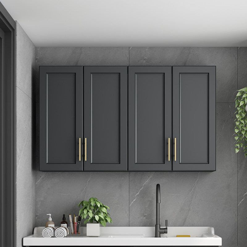 Space aluminum mirror cabinet Wall-mounted powder room Bathroom mirror storage cabinet shelf Wall-mounted balcony storage cabinet