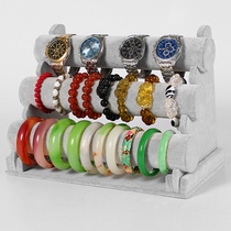 Flannel single-layer two-layer three-layer bracelet jewelry jewelry display watch rack necklace collar jade jewelry shelf Black
