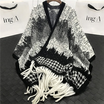 New wool cloak shawl coat women Spring and Autumn Europe and the United States thin wind Joker long wool cloak